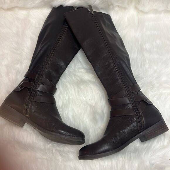 BCBGeneration brown leather harness equestrian boots, size 7, BIN 14 - Picture 5 of 11